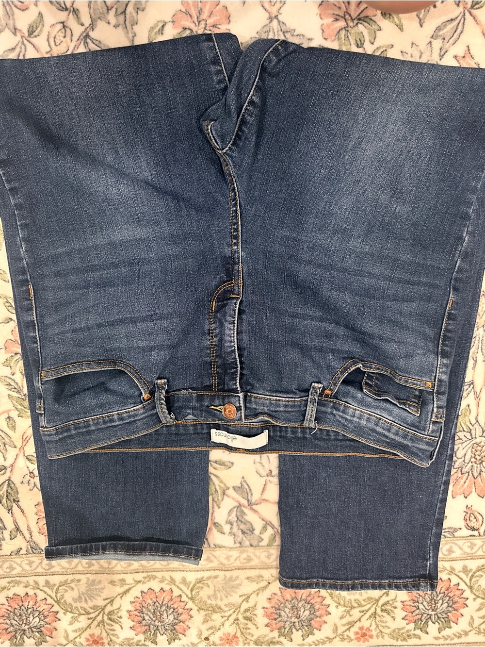 Ella Moss Blue Straight Leg Stretch Denim Jeans Size 14